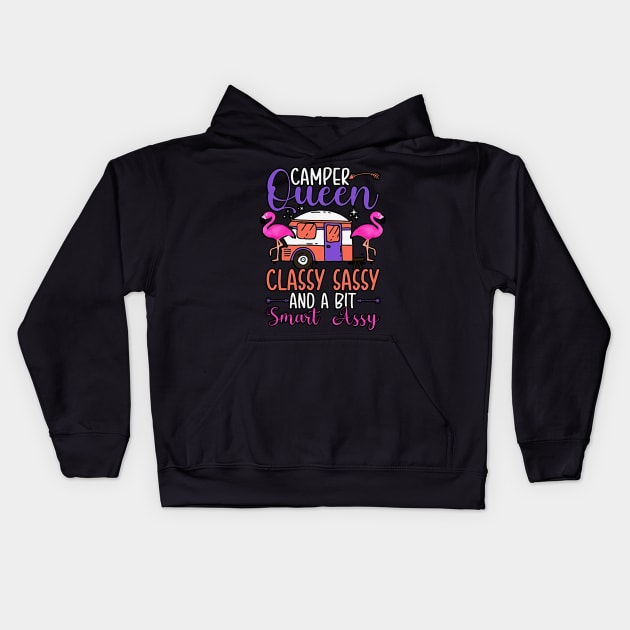 Princess Of Camper Cute Camping Van Kids Girls Kids Hoodie by masterpiecesai